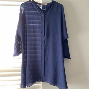 Classy Button up long top cold shoulder